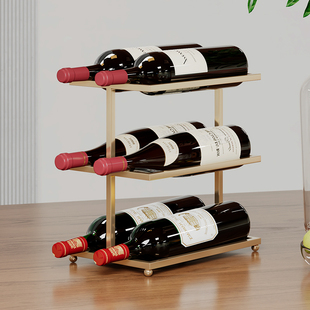 高端红酒展示架酒柜酒瓶架摆件家用客厅红酒架装饰创意葡萄酒架子