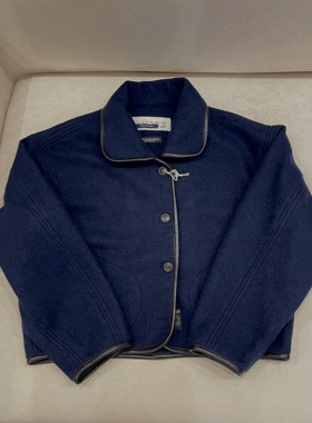 现货viaplain外套23新羊毛包边翻领减龄小香风短款上衣