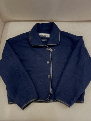 现货viaplain外套23新羊毛包边翻领减龄小香风短款上衣