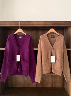 现 About nice 韩国韩代 thebarnnet 棕色 紫色  大版型开衫 喜欢