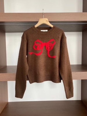 韩国韩代  Bensimon   1091302   羊驼羊毛大蝴蝶结针织上衣