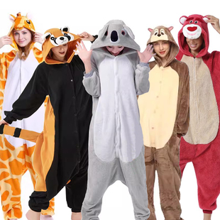 万圣节COS动物舞台演出服装 卡通狗熊松鼠鲨鱼成人搞怪人偶表演服