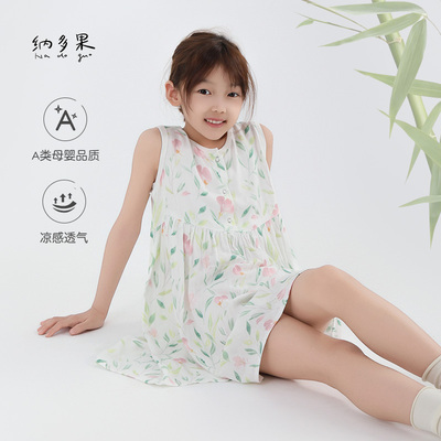 竹纤维连衣裙公主裙女宝宝连衣裙