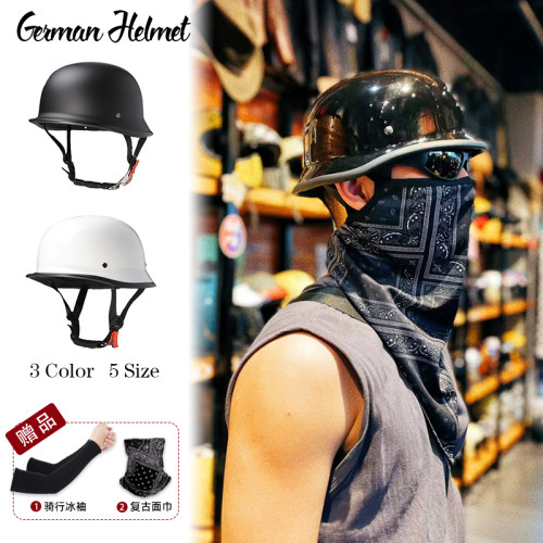 3c认证复古瓢盔男女四季机车头盔