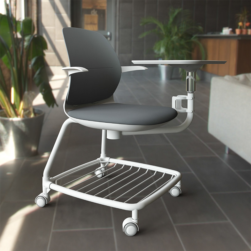 写字椅会议椅带扶手大号写字板培训椅带桌板桌椅一体会议室开会椅