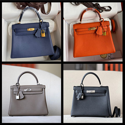 裴格H家全手缝蜡线凯莉包原版togo牛皮铂金包25-28多颜色女包