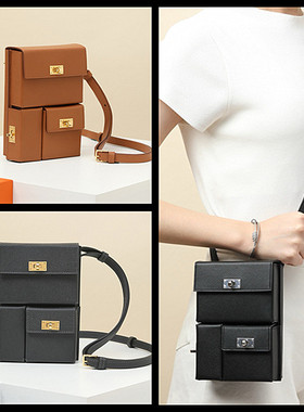 裴格H家全手工凯莉Multipocket三合一子弹袋原版epsom皮斜跨包