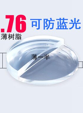 1.76超薄双非球面镜片防蓝光高度近视防辐射防紫外线耐磨树脂镜片