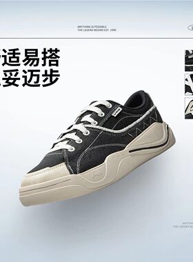 李宁帆布板鞋轻帆男女同款经典轻质百搭软弹舒适休闲鞋AGCW047