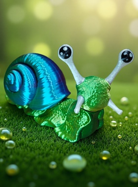树脂可动蜗牛造型儿童桌面摆件