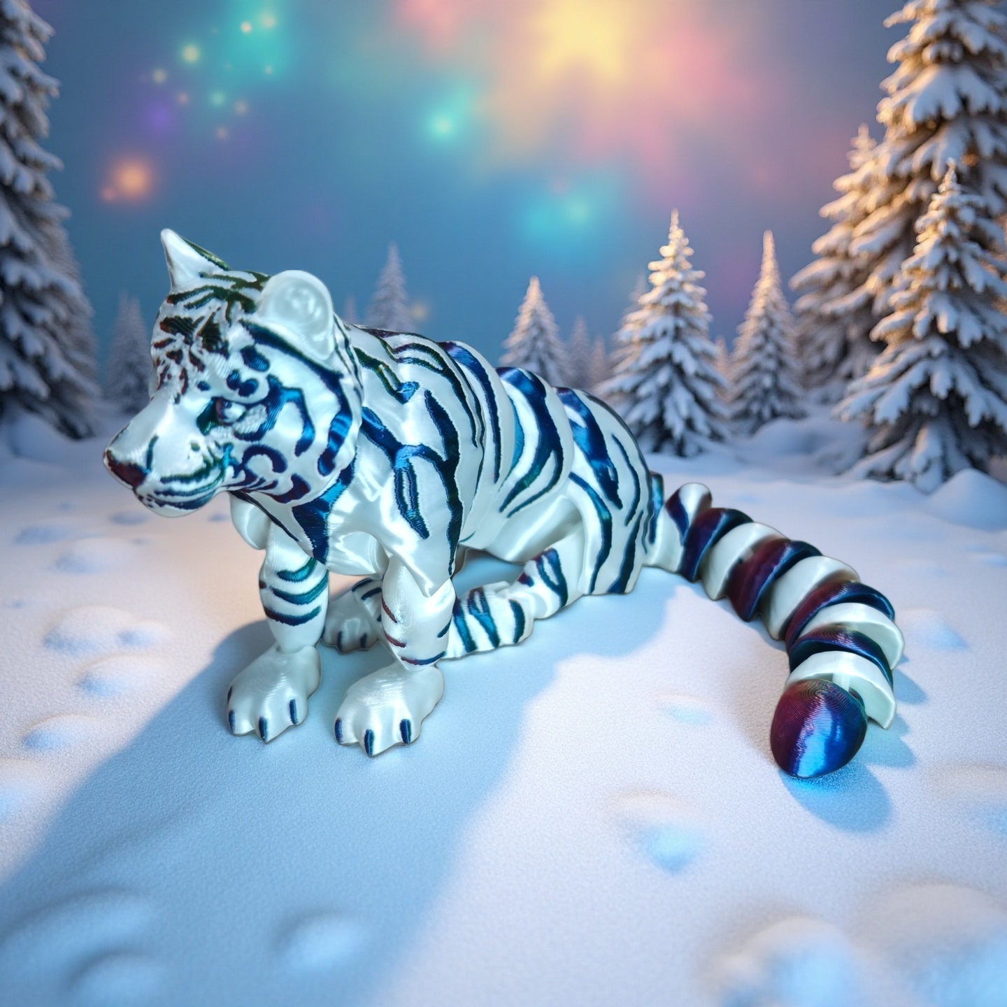 仿真野生动物模型儿童玩具摆件老虎手办模型西伯利亚虎生日礼物3d