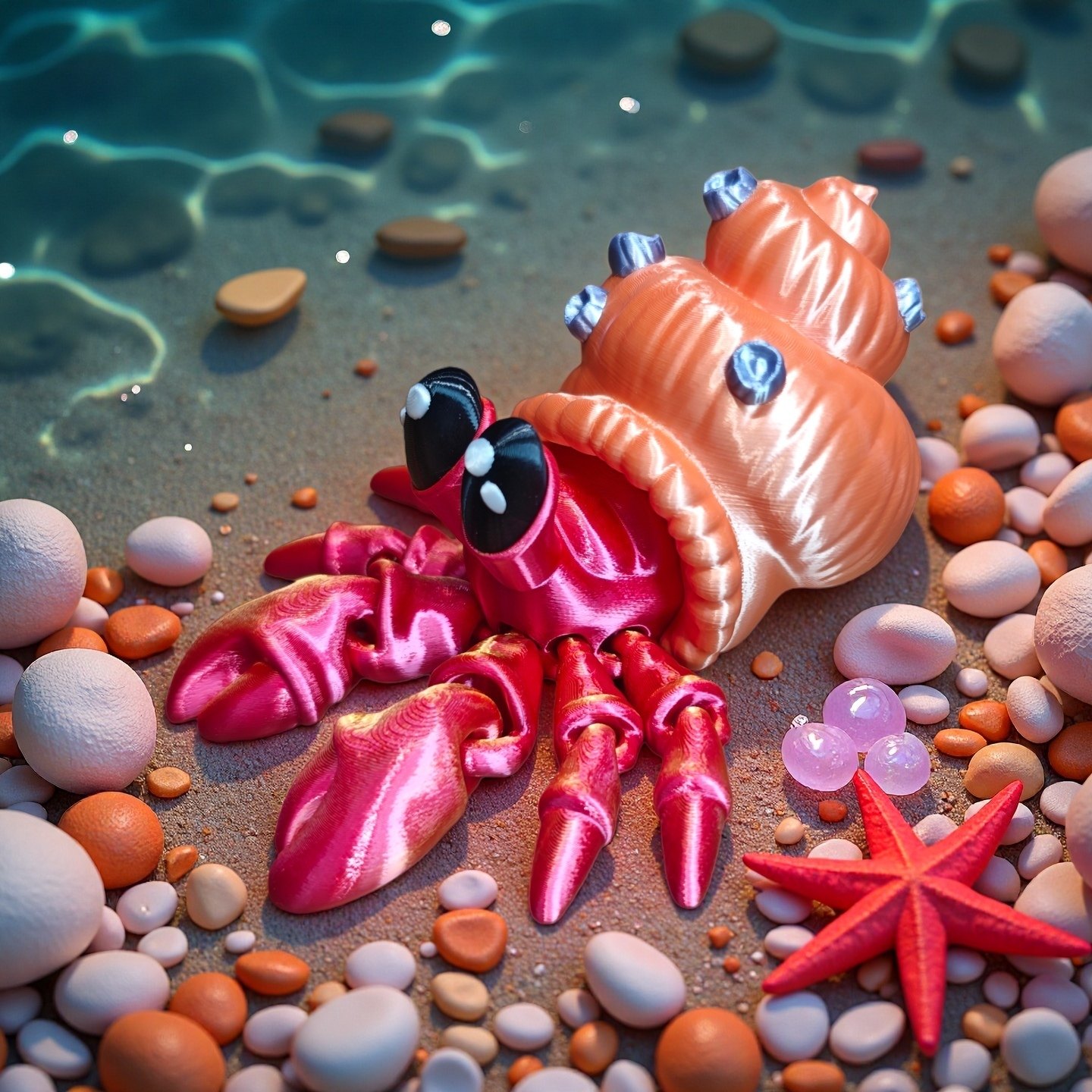 可爱卡通寄居蟹3D模型摆件装饰品寄居虾玩具寄居虫解压神器节日礼,家居饰品,3D模型摆件,淘宝优惠券,粉丝福利购,淘宝优惠卷