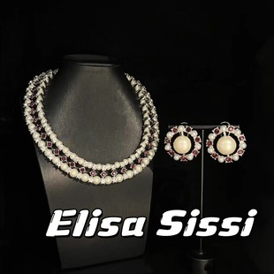 青岛中古vintage复古宫廷风项链女气质高级感珍珠锁骨链耳针