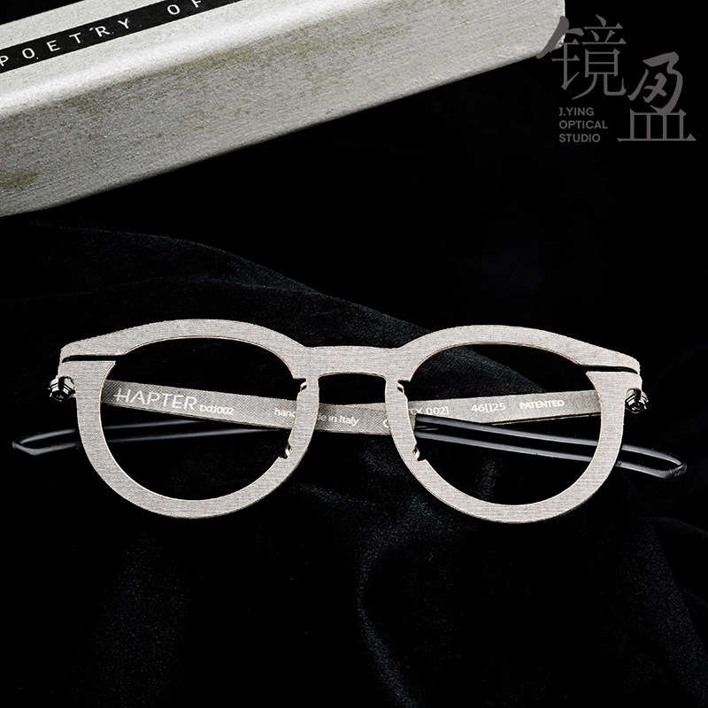 HAPTER镜架PL07F镜盈眼镜意大利手造薄钢时尚前卫圆框男女复古