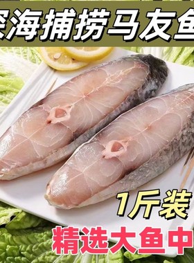 深海捕捞马友鱼片1斤装新鲜冷冻马鲛鱼中段湛江特产海鲜淡盐鲅鱼