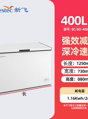 新飞 BC/BD-400KHCT家商用冷冻冷藏单温大容量卧式冰柜减霜冷柜
