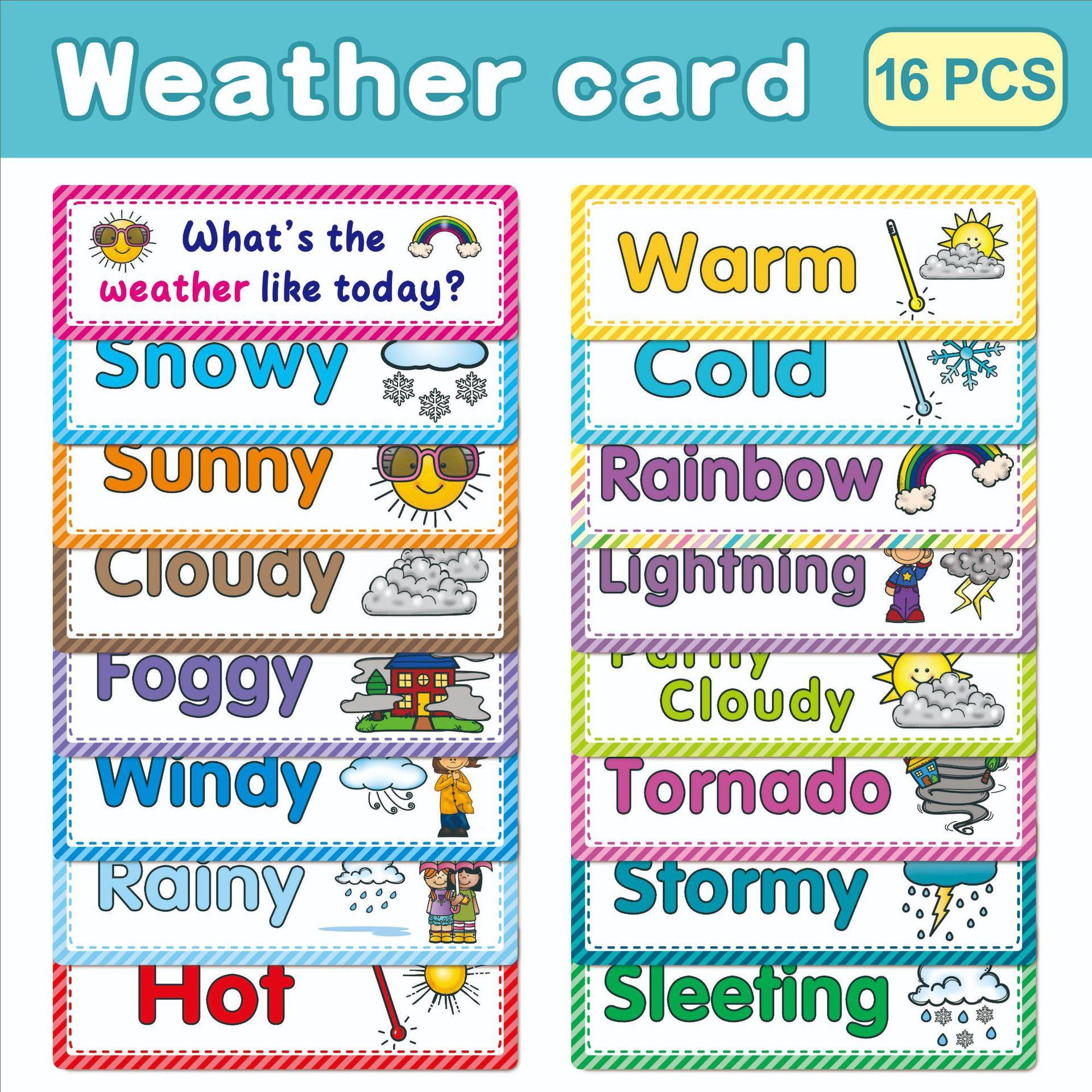 Weather Flash Cards天气英语单词教具卡片彩色卡通闪卡星期月份,玩具/童车/益智/积木/模型,早教闪卡/潜能开发卡,淘宝优惠券,粉丝福利购,淘宝优惠卷