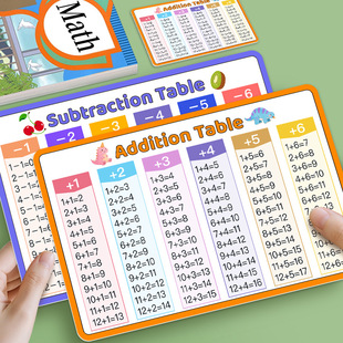 Math Table外贸数学计算运算教具一年级20以内加减乘除法口算卡片
