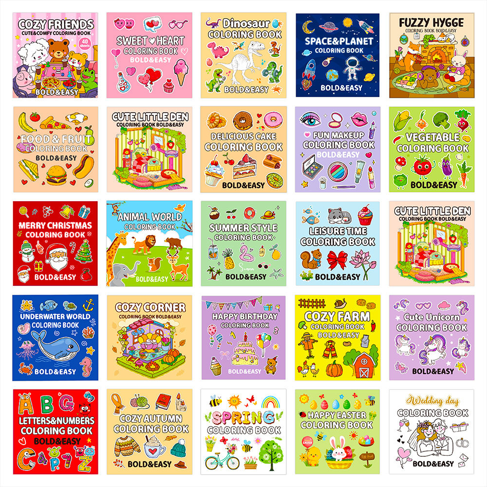 儿童英文食物涂色本2~10岁画本