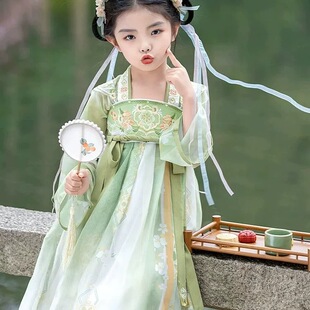 2025新款女童汉服连衣裙新中式国风唐装儿童古风超仙公主裙春夏款