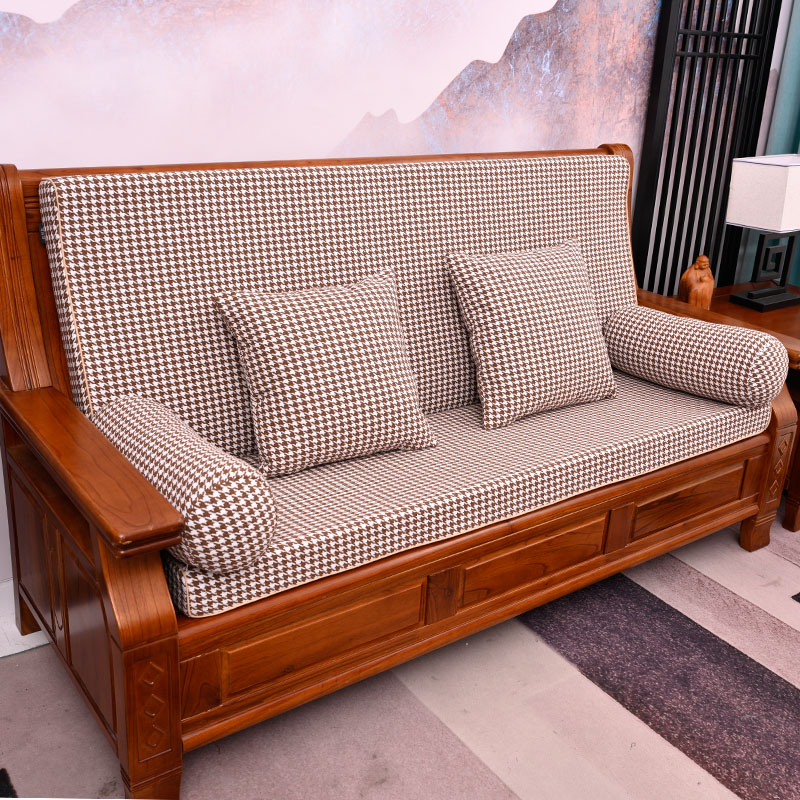 老式木沙发坐垫靠垫一体红木头沙发垫座垫实木高密度海绵四季通用