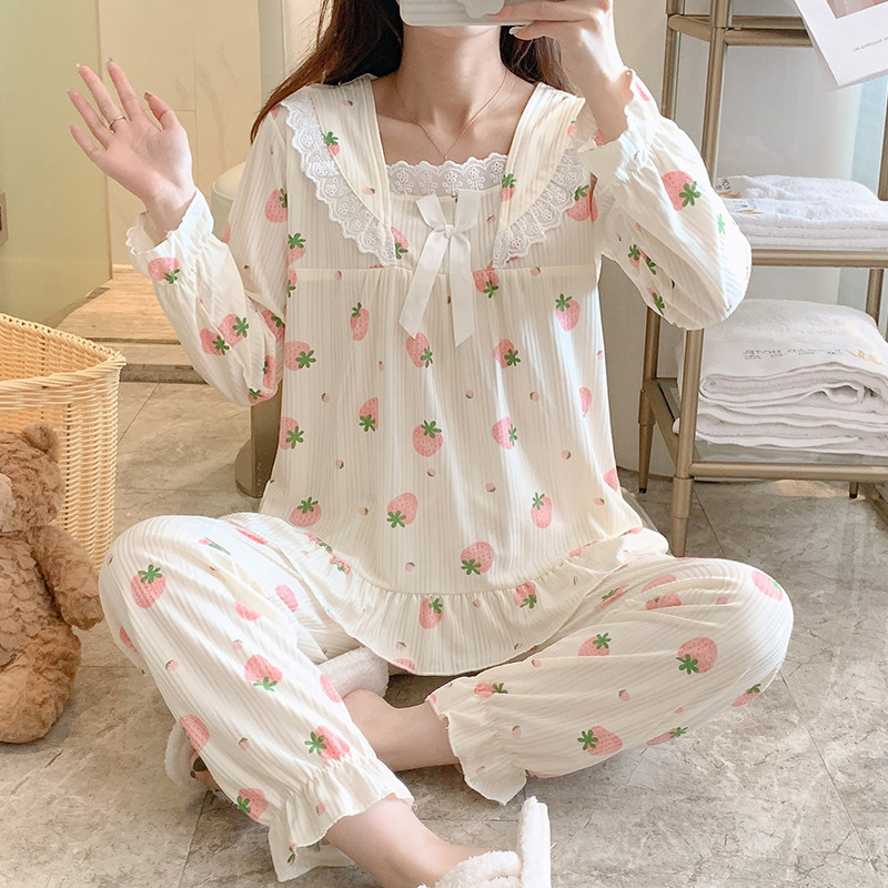 公主风睡衣女长袖家居服套装