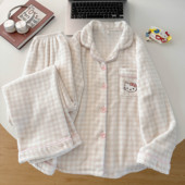 2025新款 睡衣女可爱ins风保暖珊瑚绒家居服套装 秋冬季 法兰绒开衫