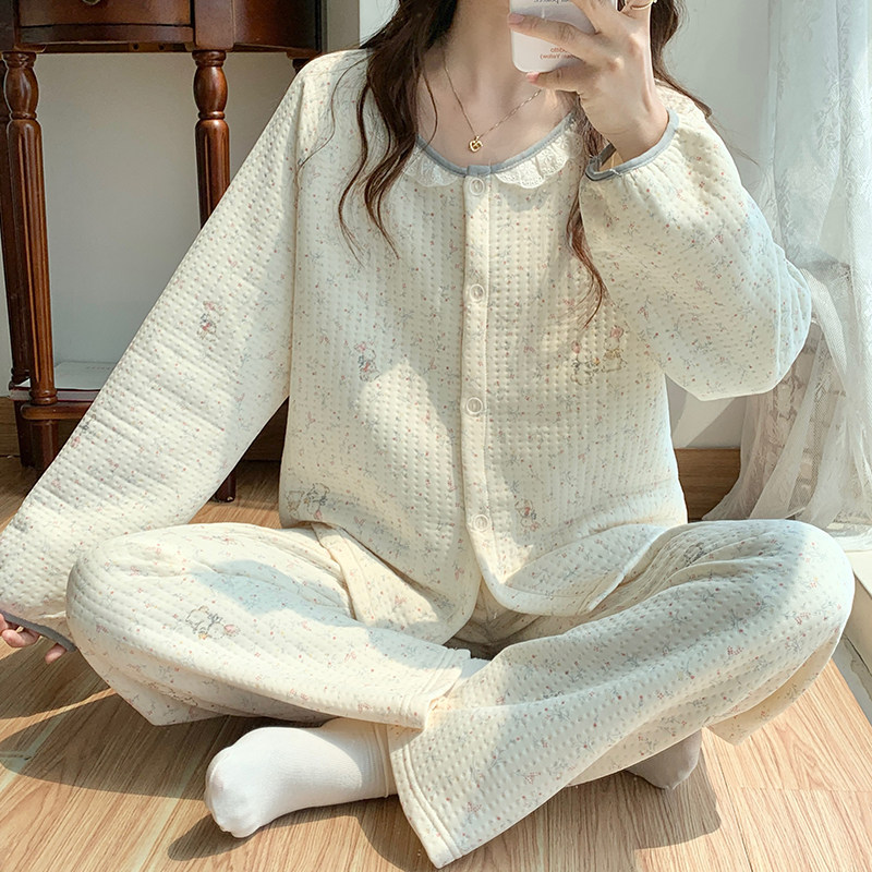 小清新甜美花边睡衣女2025新款