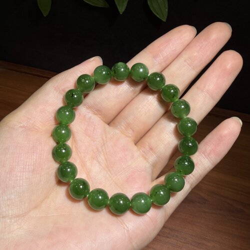 七夕福利~高品质苹果绿10mm珠子手链手串搭配108项链新疆和田玉