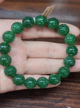 新疆和田碧玉籽料灯笼珠手链 项链戒指戒面 玉石雕刻培训学校