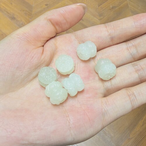福利~新疆和田青白玉籽料并蒂莲吊坠和田玉挂件DIY搭配