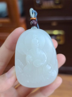 新疆和田羊脂白玉籽料挂件 挂件吊坠XX01001