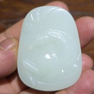 私家定制 手链项链 新疆和田羊脂玉籽料马上有福吊坠挂件手把件