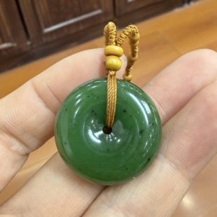 新疆和田碧玉籽料平安扣挂件 摆件手把件甜甜圈 玉石雕刻培训学校