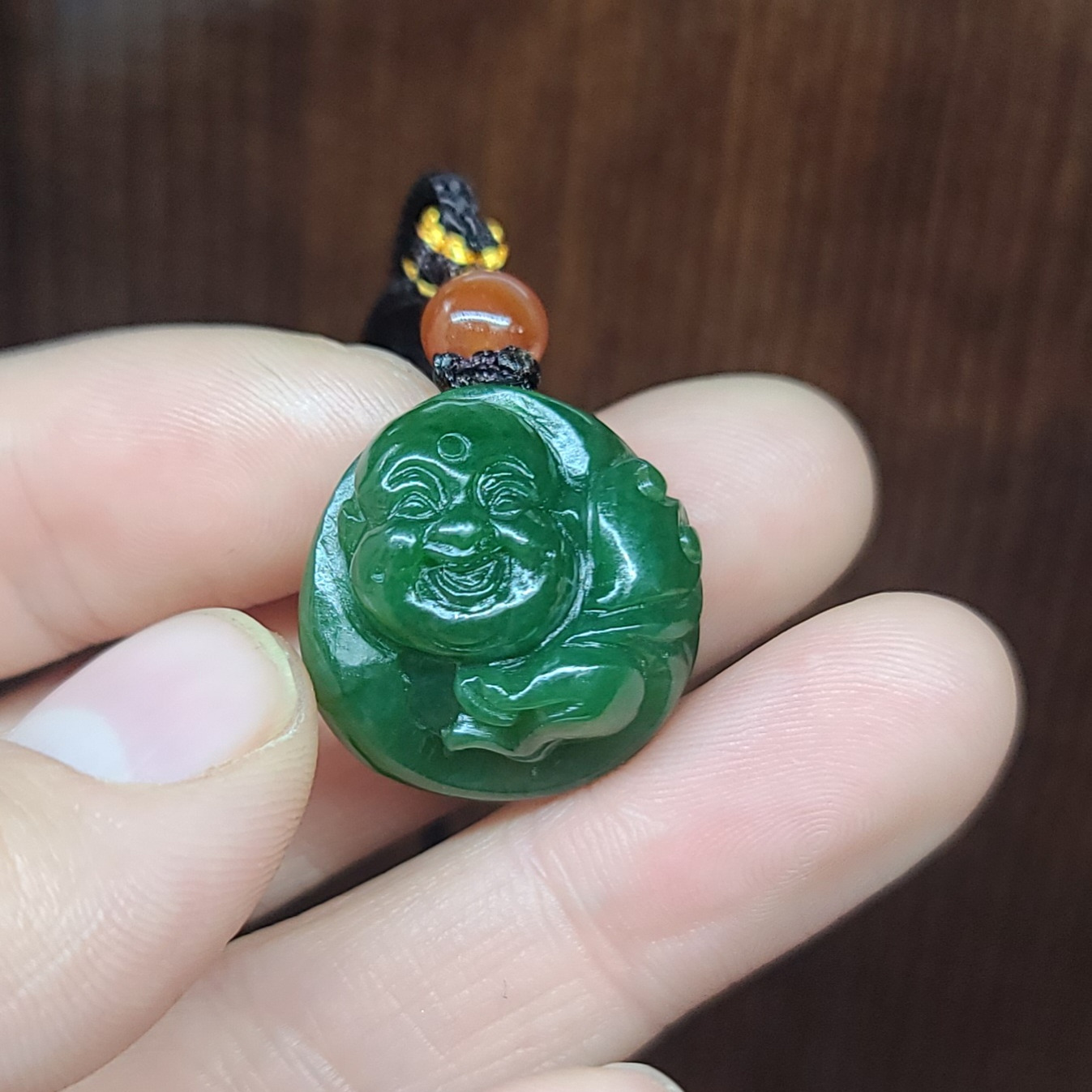 新疆和田碧玉籽料弥勒佛挂件 手镯项链手链 玉石雕刻培训学校