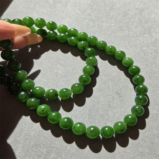 碧玉籽料8MM颈链气质女神新疆和田玉吊坠挂件玉石雕刻培训学校