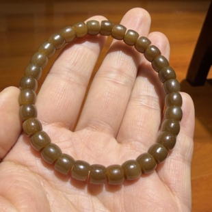 甜甜圈生肖貔貅 玉石雕刻培训学校 7mm 新疆和田糖玉直切手串6