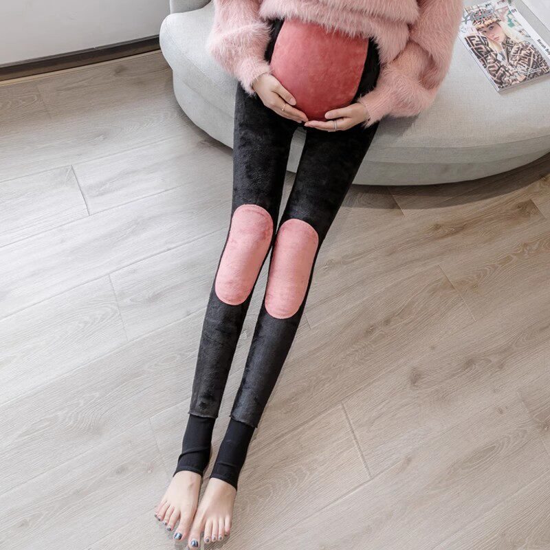 直播福利 孕妇一体裤 加厚加绒打底裤秋冬 贴片裤袜踩脚高弹显瘦