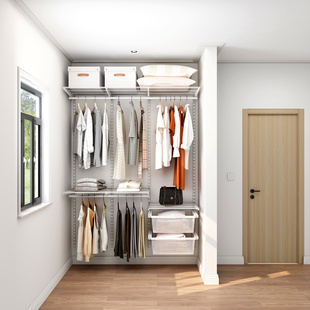 美达斯1.6米步入式金属衣帽间定制折叠门衣柜卧室开放式砌墙衣橱