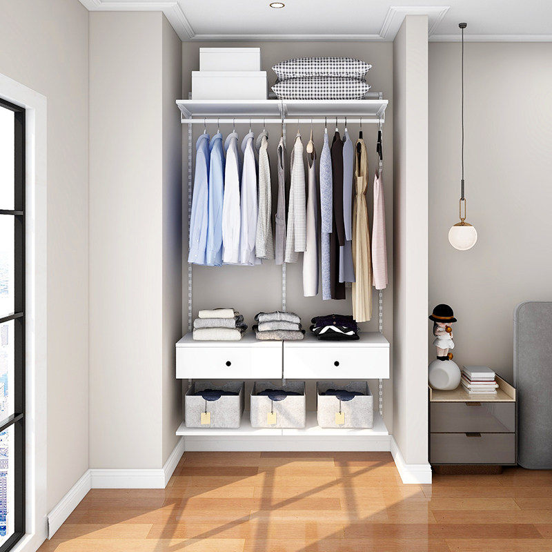 美达斯莱恩1.2米全金属衣柜套装开放式环保衣帽间小户型卧室衣橱