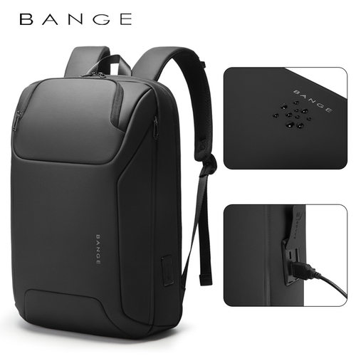 BANGE新款男士通勤背包商务旅行电脑包防水跑车双肩包 backpack