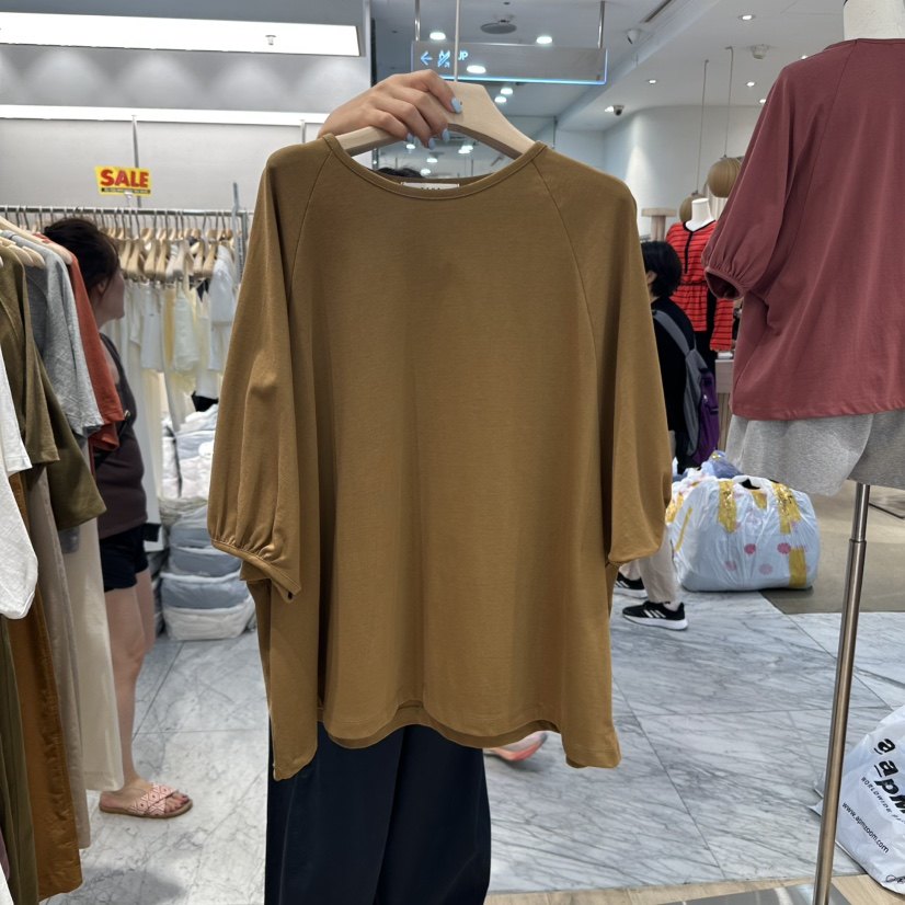八1221韩国东大门T恤热销区4548491春季高端通勤炸街纯色别致正品