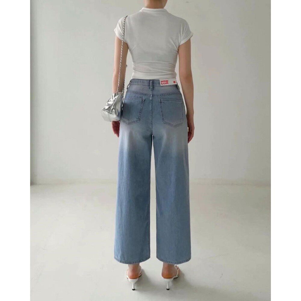 九0704韩国东大门运动牛仔裤区HowLuk-8577070通勤经典夏季英伦