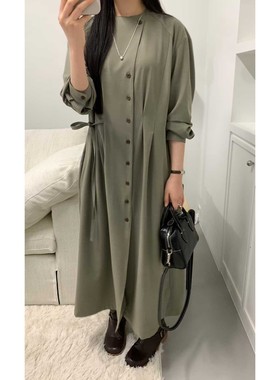 八1130韩国东大门连衣裙区4507840修身甜美复古秋冬大气韩版欧美