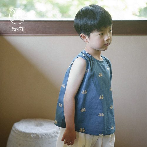 满呐中式盘扣马甲全棉清凉无袖