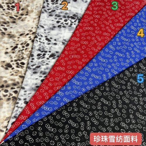 爆款单色微透雪纺珠田园印花布料