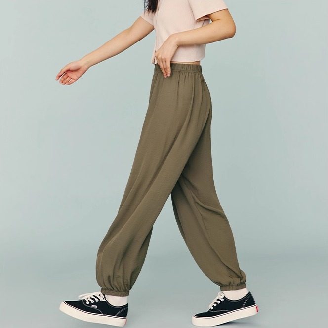 三枪睡裤女2025春夏新品泡泡纱大码宽松轻薄运动防蚊休闲束脚长裤