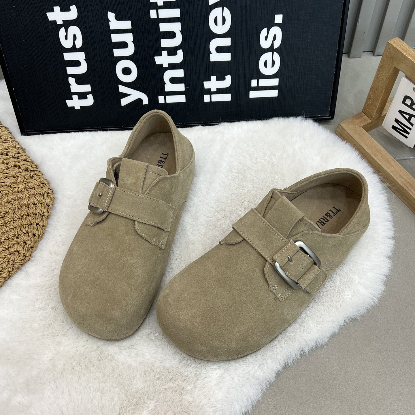 文艺复古风勃肯鞋女真皮2026新款圆头厚底休闲单鞋舒适百搭乐福鞋,女鞋,勃肯鞋/软木鞋,淘宝优惠券,粉丝福利购,淘宝优惠卷