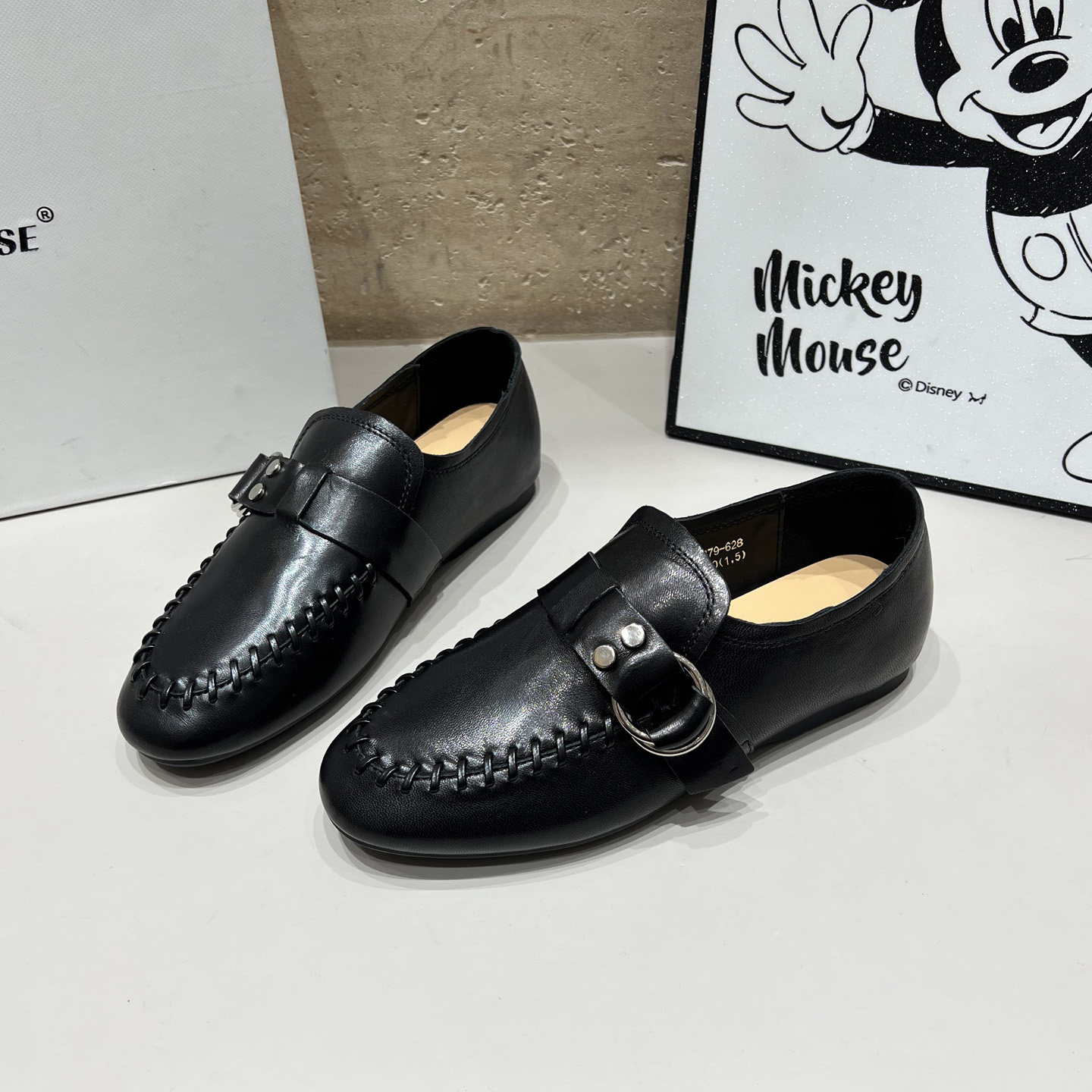 巴宝秀真皮乐福鞋女黑色金属扣休闲平底单鞋软底牛津鞋通勤小皮鞋,女鞋,牛津鞋/布洛克鞋/德比鞋,淘宝优惠券,粉丝福利购,淘宝优惠卷