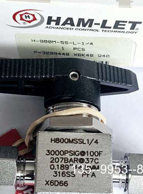 原装正品HAM-LET哈姆雷特H800MSSL1/4卡套球阀，尺寸1价格详谈